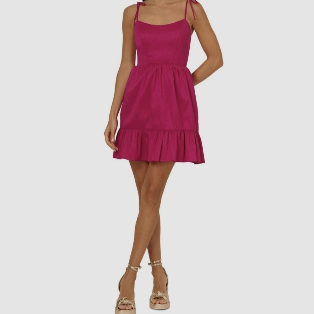 Adrianna Papell Taffeta Bow Straps Dress